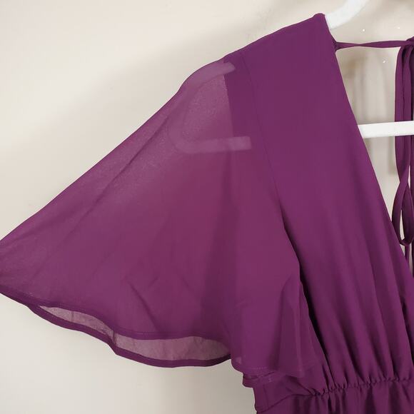 Show Me Your Mumu Faye Flutter Maxi Dress in Merlot Women's Size M - Picture 7 of 12